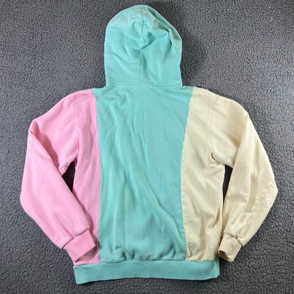 Teddy Fresh Colorblock Hoodie Mint Pink Lavender Embroidered Bear Logo Mens M - Picture 3 of 11